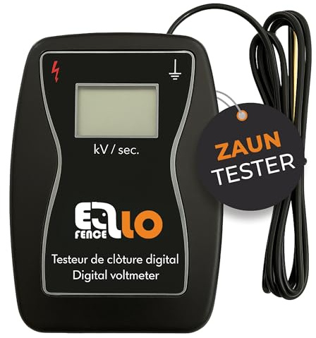 Ellofence Digitalvoltmeter | Weidezaun Prüfgerät für Spannungskontrolle | Das Weidezaun Prüfgerät zeigt die Batteriespannung präzise an | Kompakt, wetterfest und sofort einsatzbereit