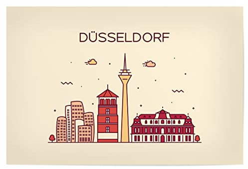 artboxONE Poster 60x40 cm Städte Düsseldorf 2 hochwertiger Design Kunstdruck - Bild Düsseldorf Düsseldörp Germany