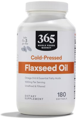 365 by Whole Foods Market, Flax Seed Oil, 180 Count