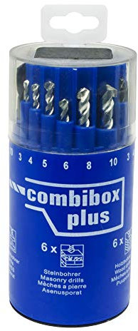 UK Drills Drill Bit Set Mixed 18 Pieces HSS Masonry Wood 3mm to 10mm