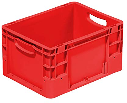 DieBoxfabrik Eurobehälter 400x300mm / 40x30cm | Verschiedene Höhen und Farben / Stapelbehälter | Stapelbox | Transportkiste | Transportbehälter | Premium-Qualität Made in Germany (220 mm, rot)