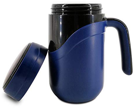 Klaraber Ceramic Travel Mug 12oz, 350ml Ceramic Liner Insulated Mug with Leak Proof Lid and Handle, Perfect for Coffee or Tea, Suitable for Using at Home, Office or School(Blue)