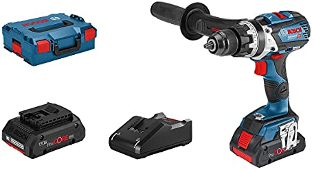Bosch Professional 18V System GSB 18V-110 C - Taladro percutor a batería (110 Nm, 2100 rpm, conectable, 2 baterías ProCORE x 4,0 Ah, en L-BOXX)