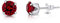 DTPsilver - Boucles d'oreilles/Clous en Argent Fin 925 et Cristaux de Swarovski® Elements Ronds - Diamètre: 6 mm - Couleur: Rubis