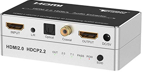 HDMI 2.0 Audio Extracteur HDMI Audio Splitter 4K HDMI vers Optique Spdif Toslink Coaxial Convertisseur Audio Stéréo 3,5mm Prise en charge 4K@60Hz HDCP 2.2 HDR 3D pour Lecteur DVD Blu-ray PS4 Xbox One