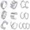 Crdifu Ohrklemme Fake Ohrrings Clips Ear Cuffs Edelstahl Fake Helix Piercing Silber Rosegold