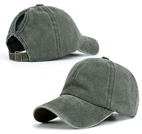 Herren Kappe Hut Retro Einfarbige Mode-Baseballmützen Frau Pferdeschwanz-Baseballmütze Hochwertige Verstellbare Außenvisier-LKW-Fahrerhüte Motorhaube-Grün