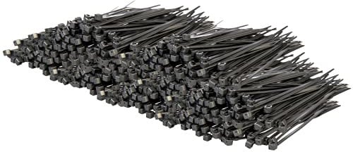 Gocableties Silver Cable Ties, 200mm x 2.5mm, Bulk Pack of 1000, 8” Premium Nylon Zip Ties, Multi-Purpose Plastic Tie Wraps, Secure Self-Locking Mechanism, for Home, Garden, Office and DIY