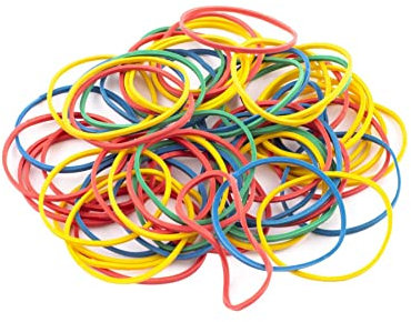 D.RECT ca. 220 Stück Gummiband Gummiring Bänder für Haushalt, Größe: 1,5x1,5 mm 1/2 Umfang 60 mm, Arbeit, Büro wiederverwendbar haltbar langlebig 1kg farbig sortiert