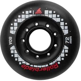Rollerblade Wheels 72/80A APEX, 4 Inline Skate Rollen, Kinder, Unisex, Schwarz, 72mm/80A