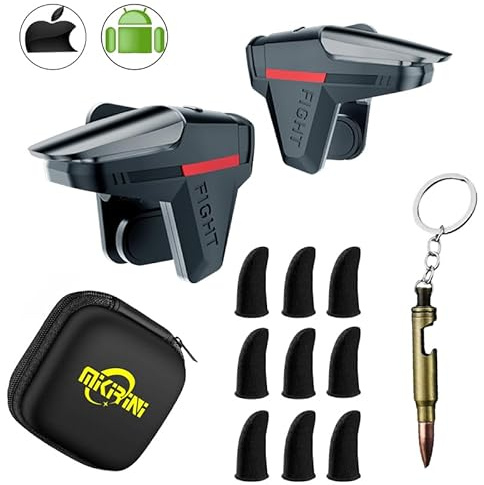Manette de jeu 13 en 1 pour téléphone portable PUBG/Fortnite/Call of Duty, déclencheurs de téléphone portable L1R1 pour iPhone et téléphone Android avec 9 gants de jeu