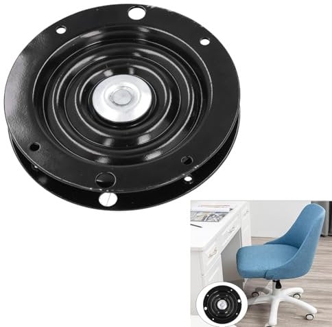 Lazy Susan Turntable Bearings, 6 Inch Round Steel Ball Bearing Swivel Plate 360 Degree Swivel Turntable Plate Heavy Duty for Kitchen Storage Racks, Craft Table - Black
