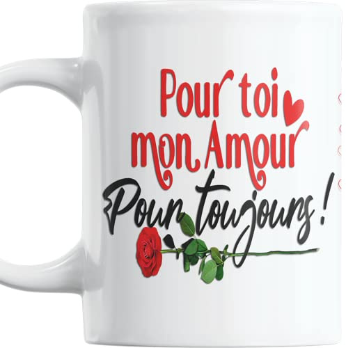 Paroles d'amour Cadeau Couple Amoureux Tasse Amour Mug Saint-Valentin Pour Toi Mon Amour Pour Toujours Exprimez votre amour chaque jour avec ce cadeau romantique.