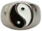 Whoiy Yin Yang Ring Silber, Verlobungsring Klassisch Edelstahl Tai Chi Ring 14mm Größe 60 (19.1) mit Box