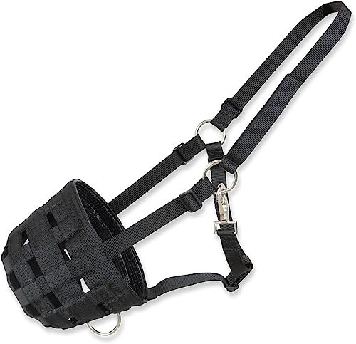 Horses Musara Nylon Kunststoff Schwarz COB, maximaler Komfort und Kontrolle, Regulierung der Fütterung, für das Wohlbefinden Ihres Pferdes