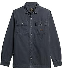 Superdry Canvas Workwear Overshirt T-Shirt, Bleu Marine (Midnight Navy), M Homme