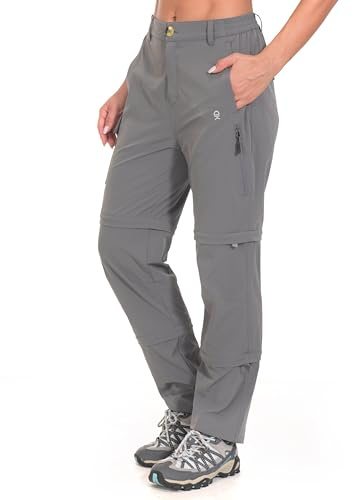 Little Donkey Andy Damen Zip Off Wanderhose Leicht Cargohose | Atmungsaktiv Schnell Stretch Trekkinghose, Abnehmbar Funktionshose, Wasserdicht Outdoorhose