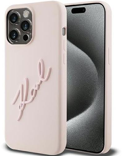 KARL LAGERFELD KLHCP15XSKSBMCP Hülle für iPhone 15 Pro Max 6.7'' Rosa hardcase Silicone Script