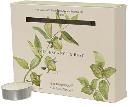 Decoris Lot de 12 bougies chauffe-plat parfumées 38 mm – Bougies en cire au parfum citron vert, bergamote, basilic – Bougies de table – Bougie chauffe-plat pour mariage, Pâques, quotidien – Blanc