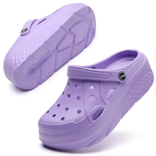 SECHRITE Sandali da donna con plateau, impermeabili, da spiaggia, piscina, pantofole estive per la casa, serie Butterfly, Farfalla viola, 38 EU