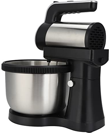 Batteur électrique sur Socle 1000 W avec Bol Amovible, Mélangeur de Cuisine Portatif à 5 Vitesses, Bol Mélangeur en Acier Inoxydable, Prise UE 220 V, Conception à Tête