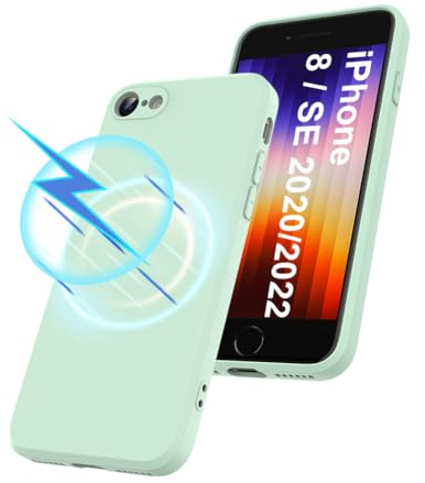 Garegce Magnetic Case for iPhone SE 2020/SE 2022 and iPhone 8, Compatible with MagSafe, Shockproof, Scratch-Resistant, Ultra Thin Silicone Mobile Phone Case for iPhone SE 2nd/3rd Generation, 4.7