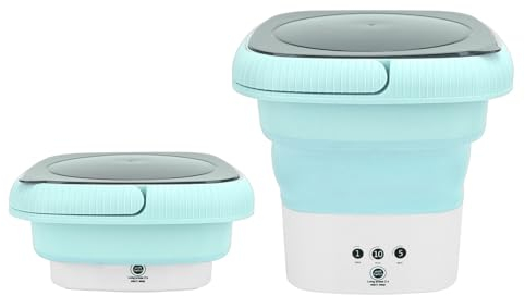 Mini Machine à Laver pour Sous-Vêtements, Vêtements de bébé, Serviettes, Chaussettes, Jouets, Laveuse à Linge Pliable Portable de Grande capacité de 9 L, Alimentée par USB, (GREEN)