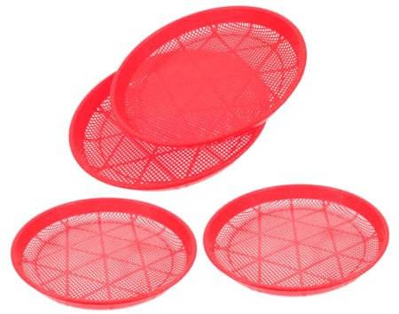 NULYLU 4pcs Round Rice Sieve Mesh for Sifting Pan Soil Sieve for Garden Soil Sifting Multi-use Rocks Tool for Gardening