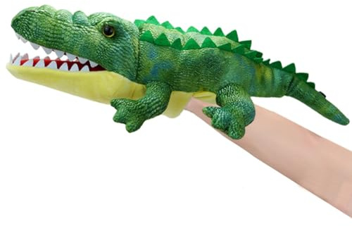 ISAKEN Plüsch Handpuppen, Geschichtenerzähler Krokodil Handpuppe Spielzeug Weich Wild Tierkopf Handpuppen Hochwertiger Plüsch Handpuppe für Geschichtenerzählen Unterrichten
