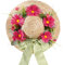 Dilicoming Frühlingskränze für Haustür, 40,6 cm, Frühlingssommer-Hutkranz mit künstlicher Blume, Geschenk für Frauen, Innen- und Außenbereich, Kränze für Wand, Fenster, Bauernhaus, Party, Urlaub