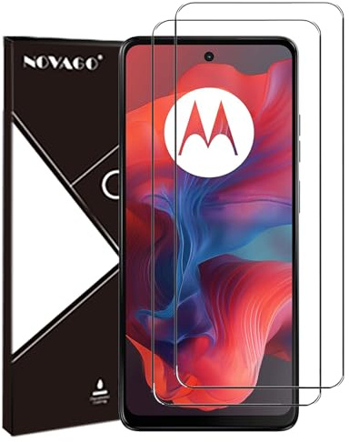 NOVAGO Compatible avec Motorola Moto G04s/ G04/ G24/ E14 -Pack de 2 Films Protection écran en Verre trempé Solide 9H (Transparent, Compatible Coque)