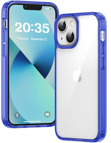 Voyahülle Hülle für iPhone 13 Mini Hülle, Anti-Vergilbung Transparent Handyhülle Stoßfest Schutzhülle, Premium Kratzfeste Case für iPhone 13 Mini - Blau