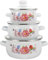 CLISPEED 3piezas Olla De Sopa Mini Esmaltada Doble Asa Cacerola Multiusos Para Cocinar Diseño Floral Vintage Para Guisos Y Sopas Casa