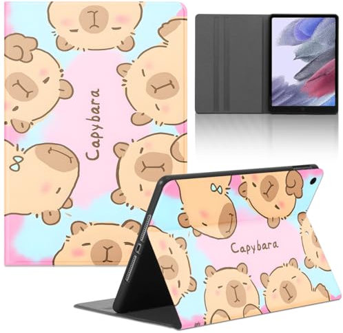 Tablet Coque pour Apple iPad Pro 12,9 2021/2020/2018, Mignon Cartoon Anime Capybara Modèle Housse de Anti-Collision Kawaii Protection en Cuir PU Flip avec Fonction Support Anti TPU Cover