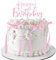 Nogeqi 7 Pcs Bow Cake Topper, Happy Birthday Cake Decorations, Ribbion Pink Bows for Cake, Vintage Cake Decor for Wedding Birthday Party Vintage Cake Engagement Dessert Decor