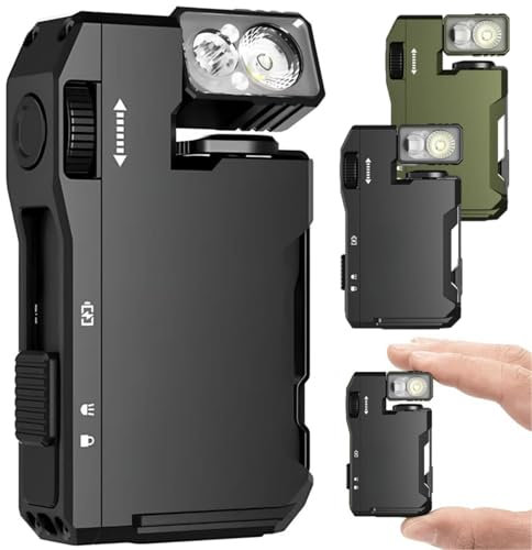 G5 EDC Flashlight 400 Lumens – Super Bright 3 Modes EDC Flashlight,Rechargeable Mini Light with Magnet,Portable Pocket Dual Light,180° Rotatable Magnetic Standard Torches for Outdoor Emergency(Black)