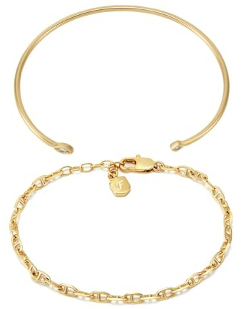 FOSSIL Women's Brass with multi style bracelet set