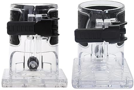 Fraise à bois - Base de défonceuse en bois - Base de fraiseuse électrique - Base plongeante - Accessoires - Plaque de base de défonceuse - Guide de centrage transparent - Fixation avec poignées en