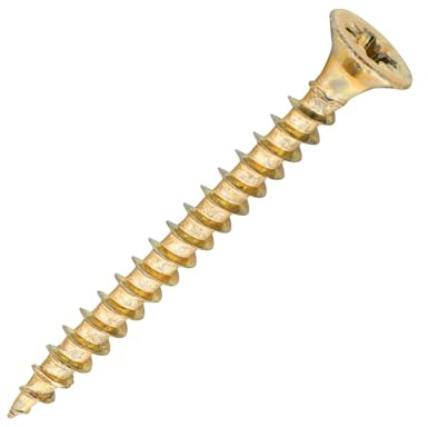 SiDAX | General-Purpose Woodscrews | PoziDrive | Countersunk | Yellow Zinc | 3.5 x 35mm | Box 200 pcs (CHP01-035035)