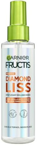 Garnier Fructis Diamond Liss Spray Lissant 100H Brillance Diamant 150ml | Fini lisse sans frisottis,Thermoprotecteur 230°C, Anti-humidité, Kératine Végétale & Huilde d'Argan, Cheveux brillants