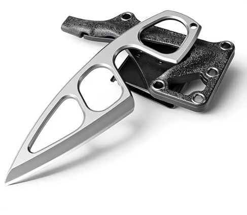 Generisch EDC Outdoor-Messer mit Vollschale (Full Tang) - Klinge aus 440C Edelstahl, Scharfe EDC Feststehendes Messer mit Kydex-Scheide, Ideal für Camping, Wanderung, Überleben, Geschenke für Männer