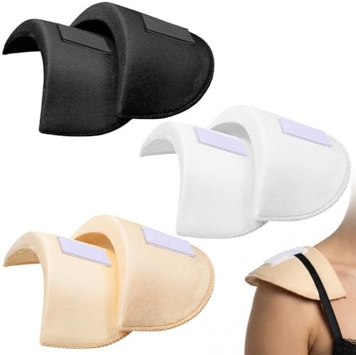3 Paar Schulterpolster Damen Herren Schulterpolster mit Klettband Eingesetzte Schulterpolsters Wiederverwendbar Abnehmbare Atmungsaktive Selbsthaftend Schaum Shoulder Pad für T-Shirts Anzüge