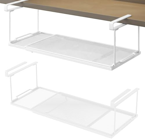 Foonary Cesta colgante de metal - Espaciado ajustable - Para cocina, despensa, armario de zapatos, vestidor (38-70 cm)