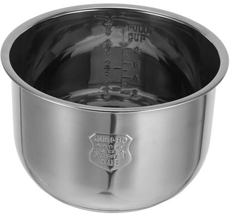 DECORNIJIA 5l Stainless Steel Non-Stick Cooker Pot Replacement Inner Pot for Electric Pressure Cooker with Universal Compatibility and Versatile Cooking Options, for Slow Cooking in Offices