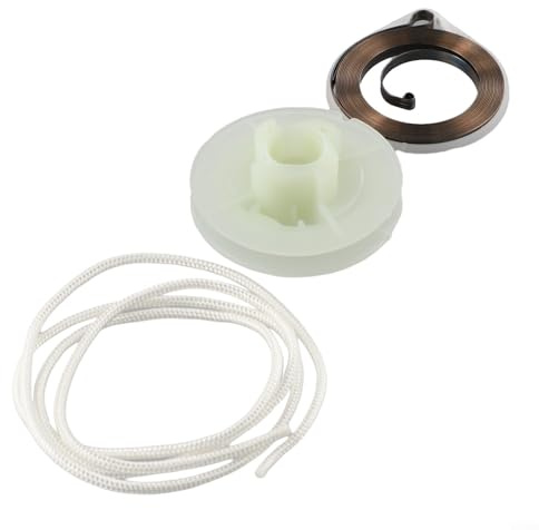 ComfyHarbor Kit per avviamento a molla e fune di trazione, per motosega cinese 4500 5200 45cc 52cc, include molla, corda puleggia e cavo per manico, lunghezza 1 m