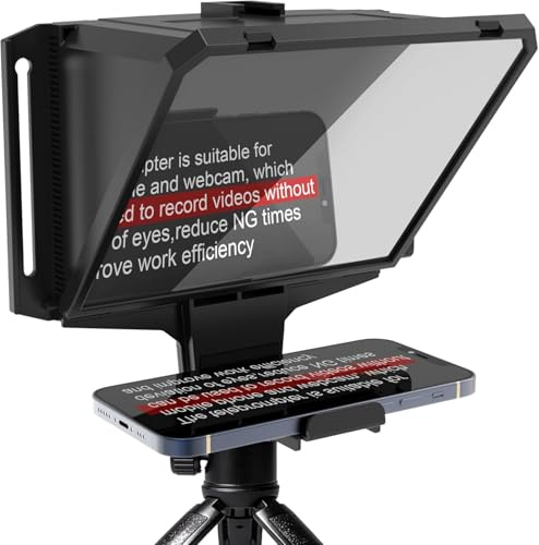 Nelyrho Tragbarer Teleprompter für Handy und Kamera, 70/30 Glas | 3-in-1 Handheld-, Desktop- und Monitor-Setup mit Fernbedienung und App-Unterstützung für Videoaufnahmen