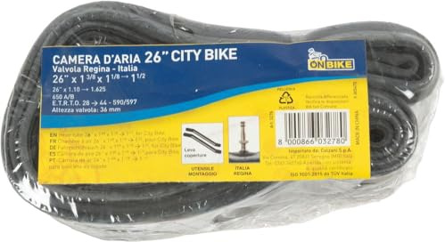 On Bike 26 X 1 3/8 Fahrrad-Innenschlauch — E.T.R.T.O. 37-590, Schrader-Ventil, Hohe Dichtheit Und Festigkeit, Ideal Für Citybikes Und Laufräder