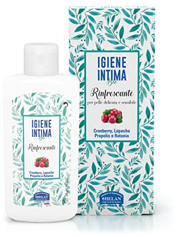 Helan - Refreshing Feminine Wash, Intimate Washing Gel with Glycerin Propolis Cranberry & Rhatany for Sensitive Skin, Vaginal Dryness, Intimate Hygiene & Care, Ph Balance for Women Made in Italy 200ml