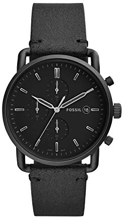 Fossil Herren Chronograph Quarz Uhr mit Leder Armband FS5504