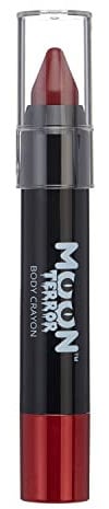 Moon Terror Barra de pintura facial de Halloween, crayón corporal | Maquillaje SFX | Maquillaje de efectos especiales sangre roja 3.5 g (Paquete de 1)